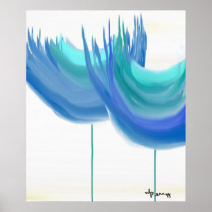 PÓSTER "GRANDES FLORES AZULES"