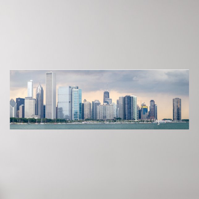 Póster Grandes imágenes panorámicas del horizonte de Chic (Frente)
