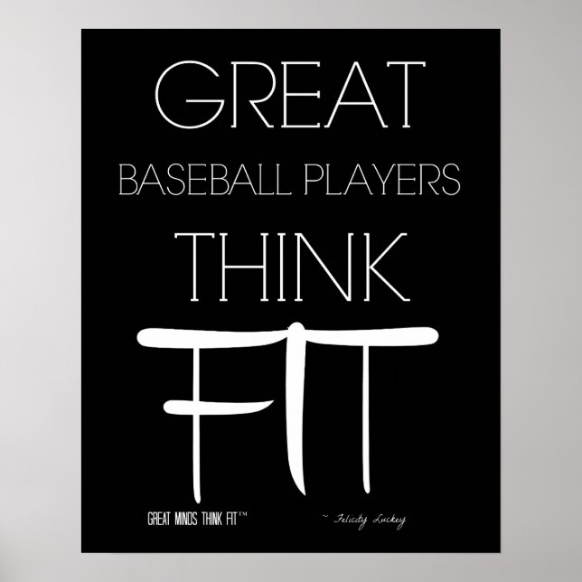 Póster Grandes Jugadores De Béisbol Piensan En Forma - Ne (Frente)