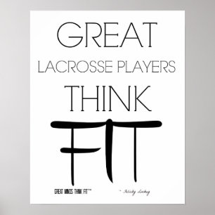 Póster Grandes Jugadores De Lacrosse Think Fit - Blanco