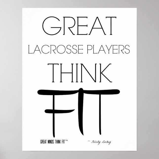 Póster Grandes Jugadores De Lacrosse Think Fit - Blanco (Frente)