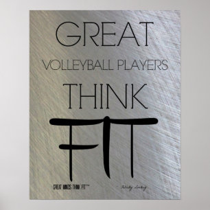 Póster Grandes Jugadores De Voleibol Piensan En Forma - A