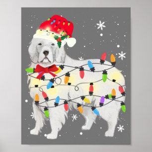 Póster Grandes Navidades de Perro de los Pirineos Encende