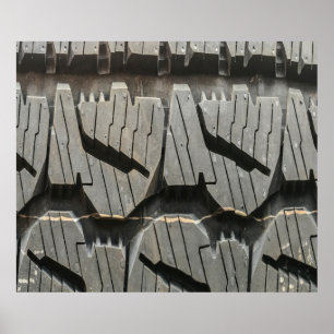 Póster Grandes neumáticos viejos para automóviles Black R