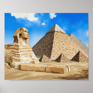 Póster Grandes Pirámides de Giza