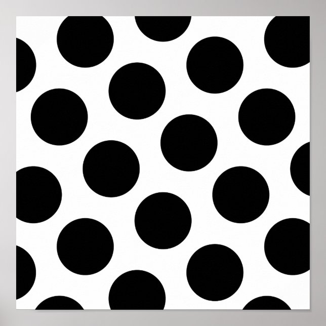 Póster Grandes puntos diagonales negros (Frente)
