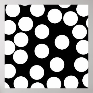 Póster Grandes puntos en blanco y negro.
