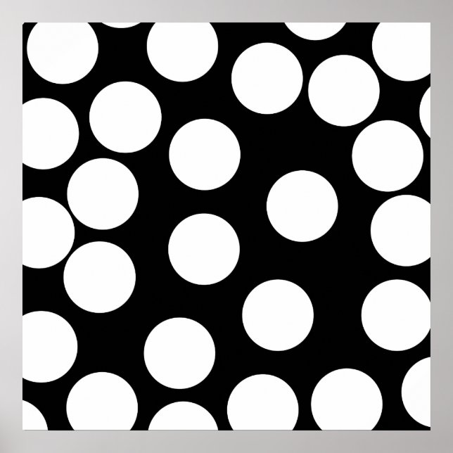 Póster Grandes puntos en blanco y negro. (Frente)