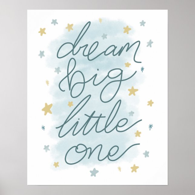 Póster Grandes Sueños Pequeño Pastel Estrellas (Frente)