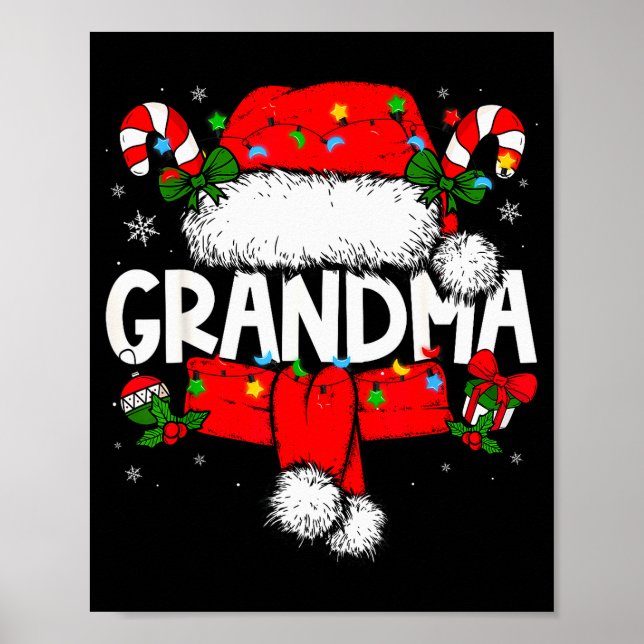 Póster Grandma Christmas Pajama Santa Claus Family Matchi (Frente)