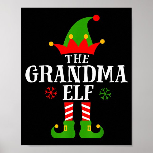 Póster Grandma Elf Funny Matching Family Christmas Pajama (Frente)