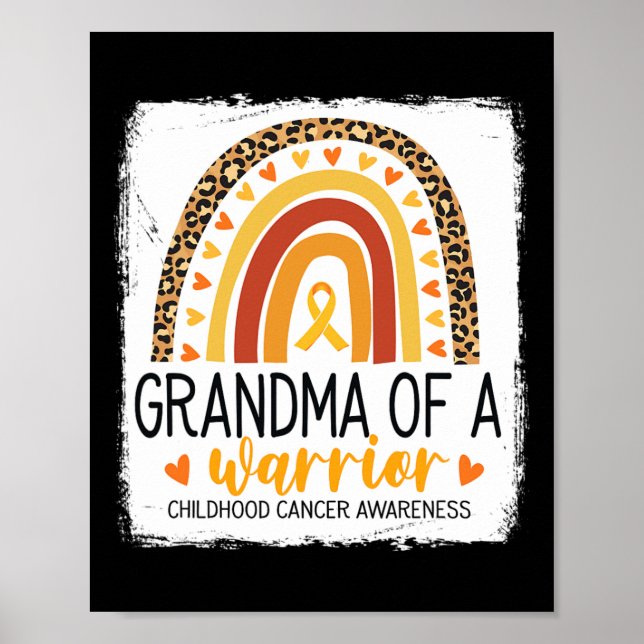 Póster Grandma Of A Warrior Childhood Cancer Leopard Prin (Frente)