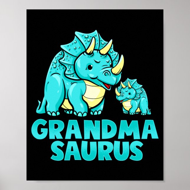 Póster Grandma Saurus Funny Grandmasaurus Dinosaur  (Frente)