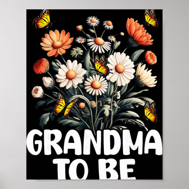 Póster Grandma To Be, New Baby Pregnancy Announcement Rev (Frente)