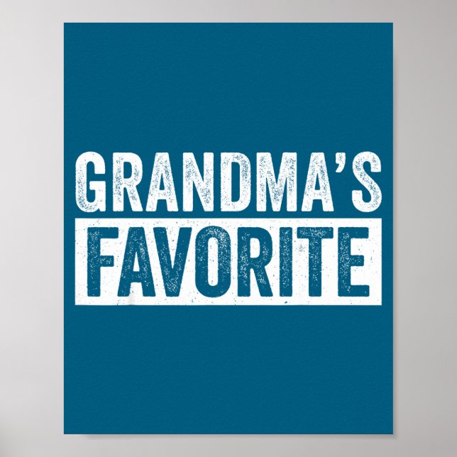 Póster Grandmas Favorite Grandson Funny Granhild Granddau (Frente)