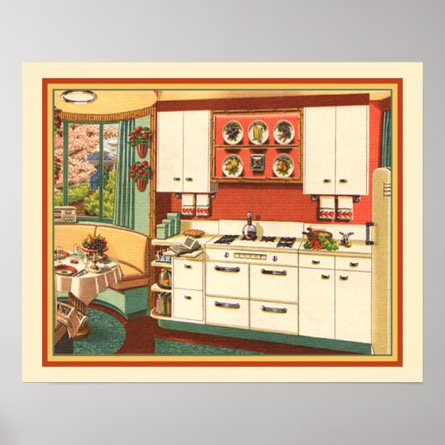 Póster Grandmas Kitchen Modern Retro Kitsch (Frente)