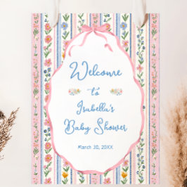 Póster Grandmillennial Floral Baby Shower Welcome 