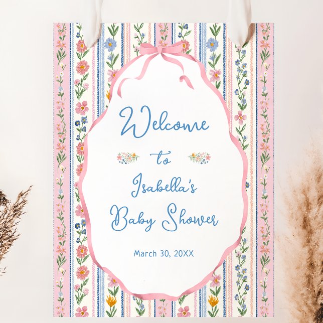 Póster Grandmillennial Floral Baby Shower Welcome  (Subido por el creador)