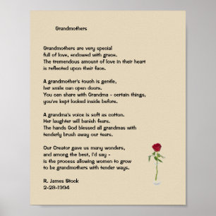 Póster "Grandmothers" Poem on 8x10 Poster