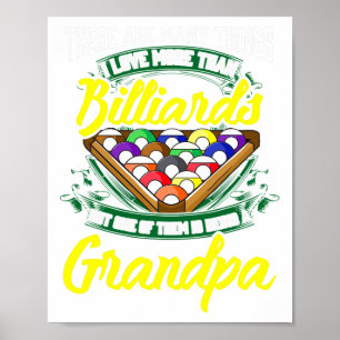 Póster Grandpa Billiards Pool Game Player Ll Stick Papa G