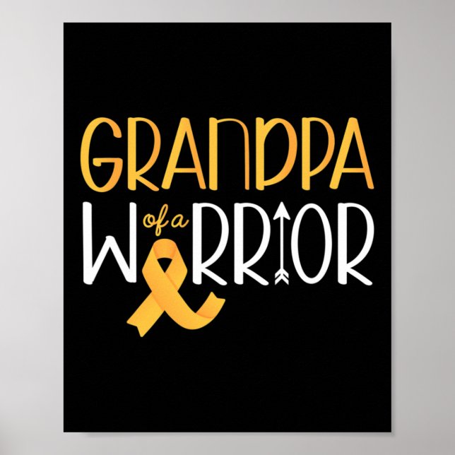 Póster Grandpa Of A Warrior I Childhood Cancer Awareness  (Frente)