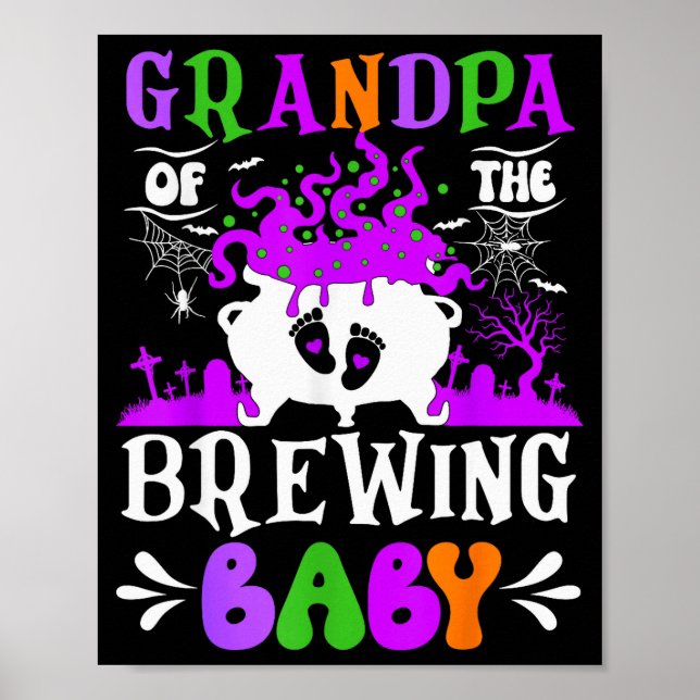 Póster Grandpa Of The Brewing Baby Grandpa To Be Hallowee (Frente)