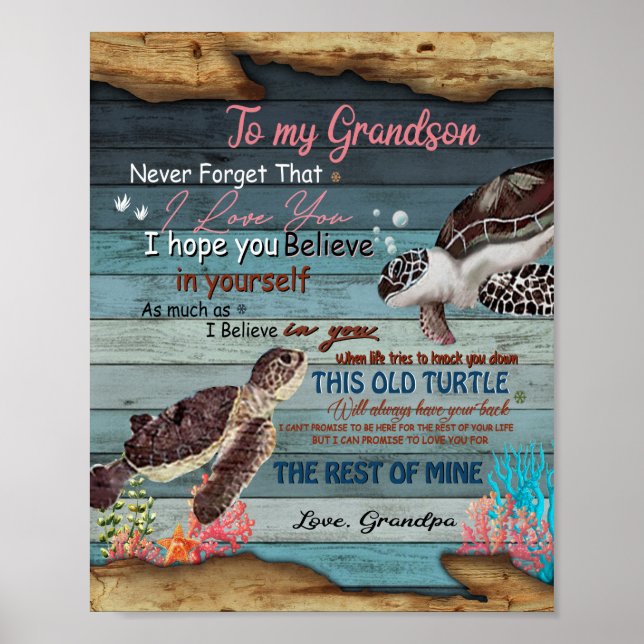 Póster Grandson Gift | Carta A Mi Abuelo (Frente)