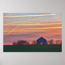Póster Granero de Kentucky al amanecer