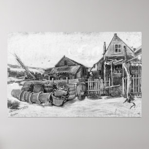 Póster Granero de sequía de los pescados de Vincent van