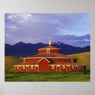 Póster Granero Redondo Histórico en Twin Bridges Montana