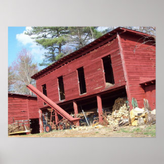 Póster Granero Rojo en Weaverville, N. Caroilna