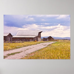 Póster Graneros de Mormon Row, Parque Nacional Grand Teto
