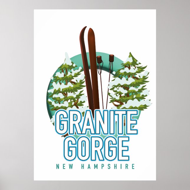 Póster Granite Gorge new Hampshire ski (Frente)