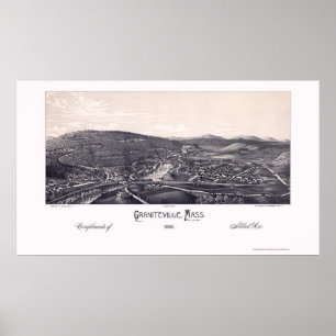 Póster Graniteville, mapa panorámico de las MAMÁES - 1886