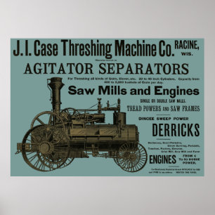 Póster Granja 1889 de Racine Wisconsin de la máquina