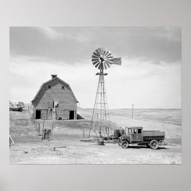 Póster Granja abandonada, 1936. Foto antigua (Frente)