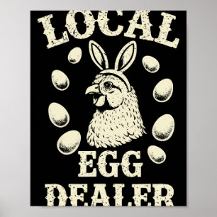 Póster Granja avícola de huevos local día de Pascua granj