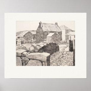 Póster Granja Boleigh Cornwall Eleanor Hughes Reimpresión