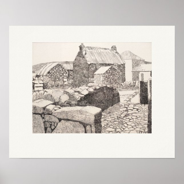 Póster Granja Boleigh Cornwall Eleanor Hughes Reimpresión (Frente)