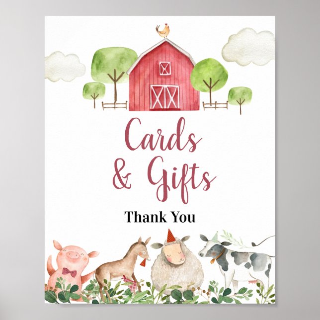 Póster Granja Casa Animales Barnyard Cards & Gifts (Frente)