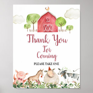 Póster Granja Casa Animales Barnyard Gracias por venir