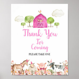 Póster Granja Casa Animales Barnyard Gracias por venir