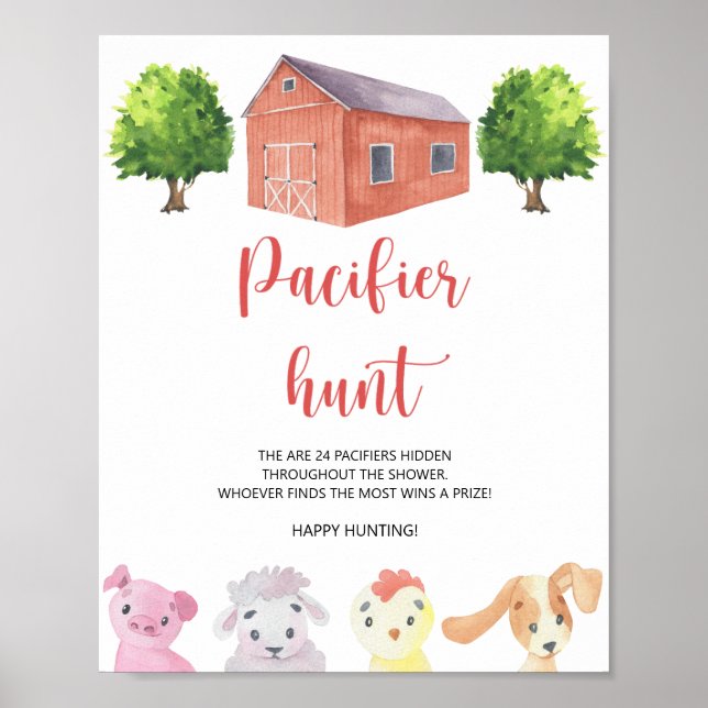Póster Granja - caza de chupete (Frente)