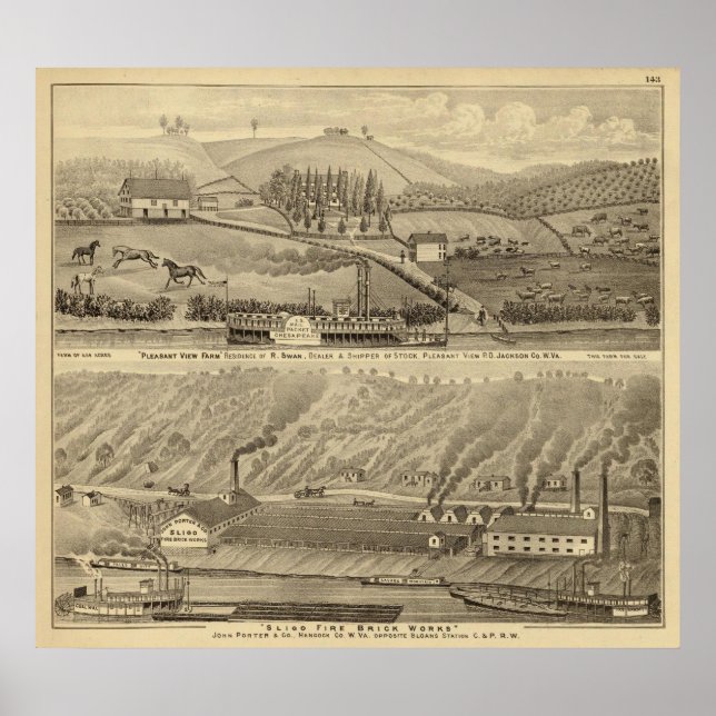 Póster Granja con vistas agradables (Frente)