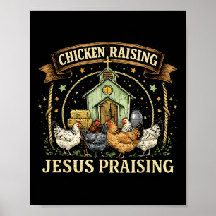 Póster Granja Cristiana de Crianza de Pollos y Alabanza a