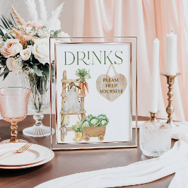 Póster Granja cultivada localmente Rústica Baby Shower Be