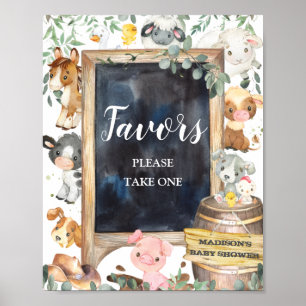 Póster Granja de animales Barnyard Greenery Favorece el R