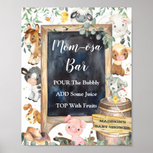 Póster Granja de animales Barnyard Greenery Mom-osa Bar R