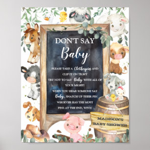 Póster Granja de animales Barnyard Greenery No se diga ju