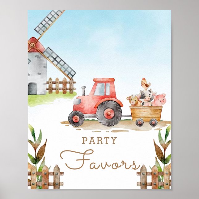 Póster Granja de animales Primeros favores de la fiesta d (Frente)
